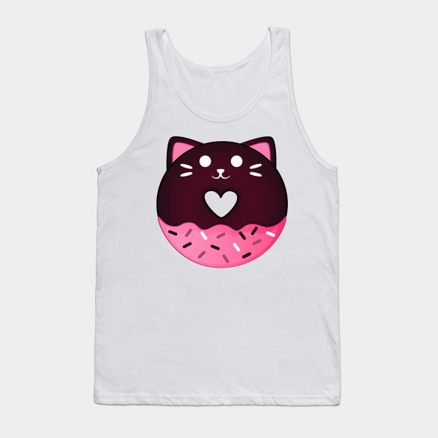 Chocolate Cat Donut Tank Top by fyreriot